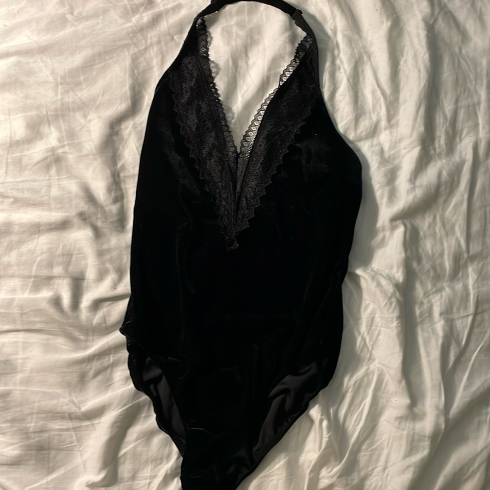 Black Velvet Lace Leotard Forever 21